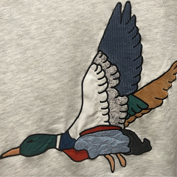 Vintage 90s Lee Sweatshirt Mallard Patchwork Duck Nature Hunt 2X XXL USA - Picture 2 of 12